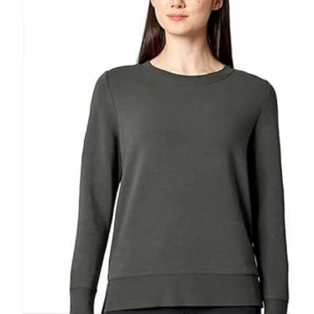 Mondetta brushed tunic sweatshirt burnt olive green Size small